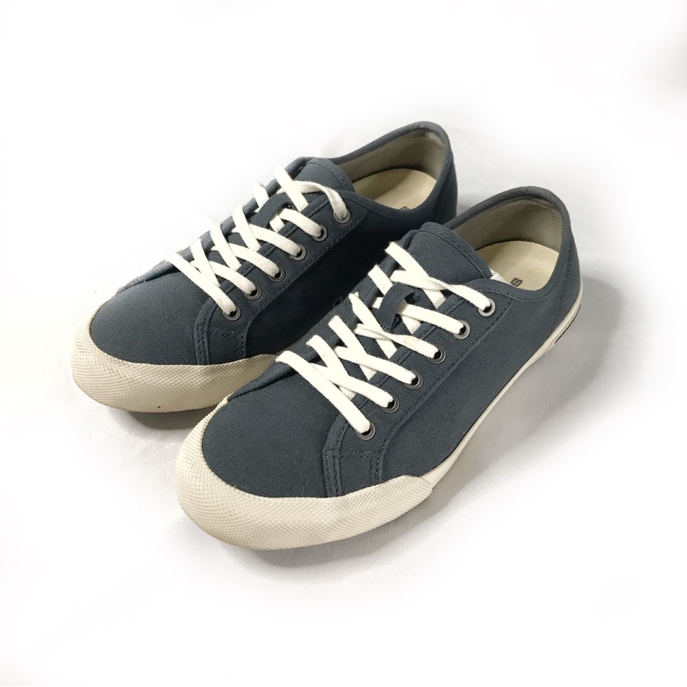 SeaVees Monterrey Sneaker Standard Size 8 Canvas Lace Up Sneakers Grey - Picture 2 of 7